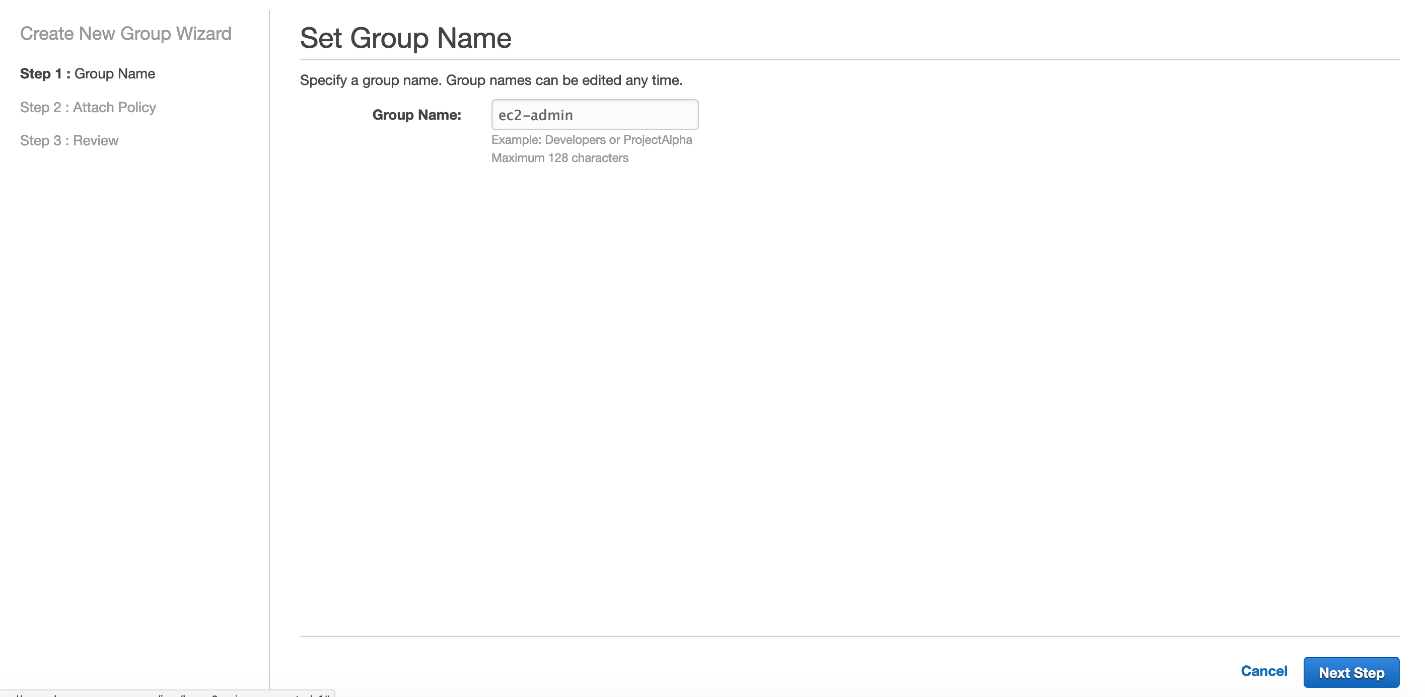 AWS IAM  Create Group