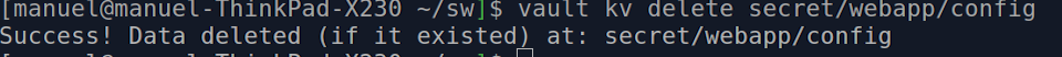 command to delete the secret